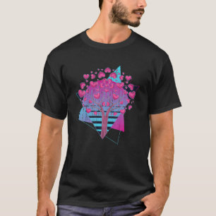 Camiseta Árvore de Corações de Arte Retro 80S Ama Vaporw