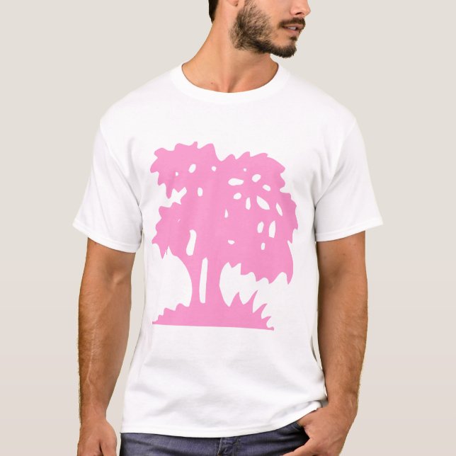 Camiseta Árvore de Desenho Animado - Rosa (Frente)