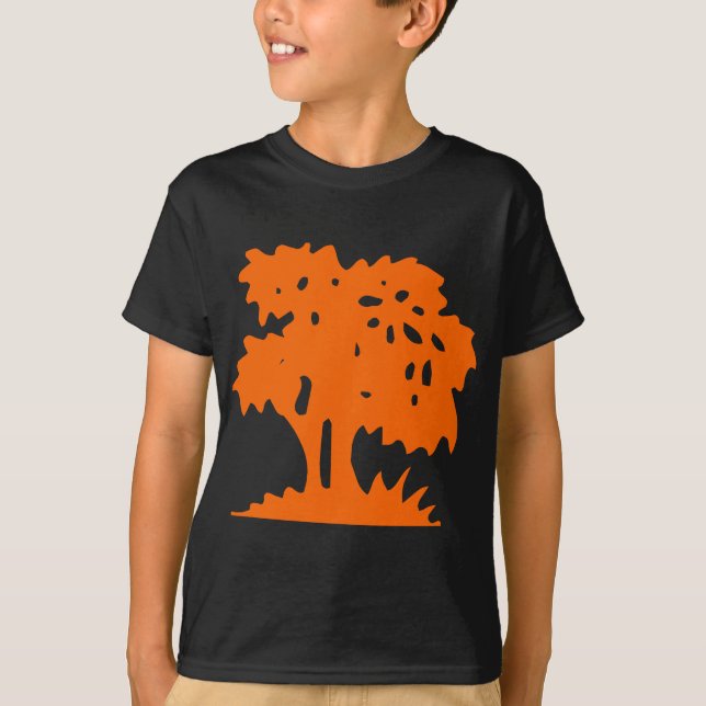 Camiseta Árvore de desenho - Laranja (Frente)