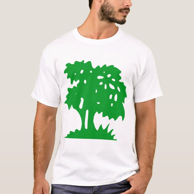 Camiseta Árvore de desenho - verde-grama (Frente)