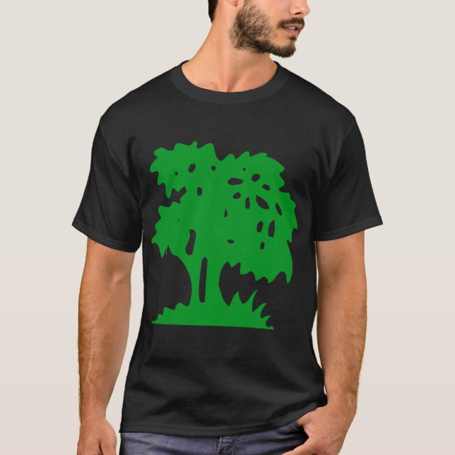 Camiseta Árvore de desenho - verde-grama (Frente)