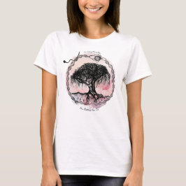 Camiseta Árvore de Deusa em Todas as direções a rosa