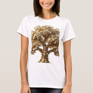 Camiseta Árvore de Dinheiro em Prata LEGAL Arte de Texto 3D