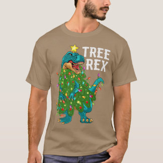 Camiseta Árvore de Dinossauro Engraçado Re Xmas Luzes T re 