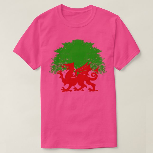 Camiseta Árvore de Dragões Red Welsh (Frente do Design)