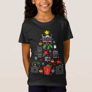 Camiseta Árvore de Enfeites de natal da Câmera Fotógrafo En