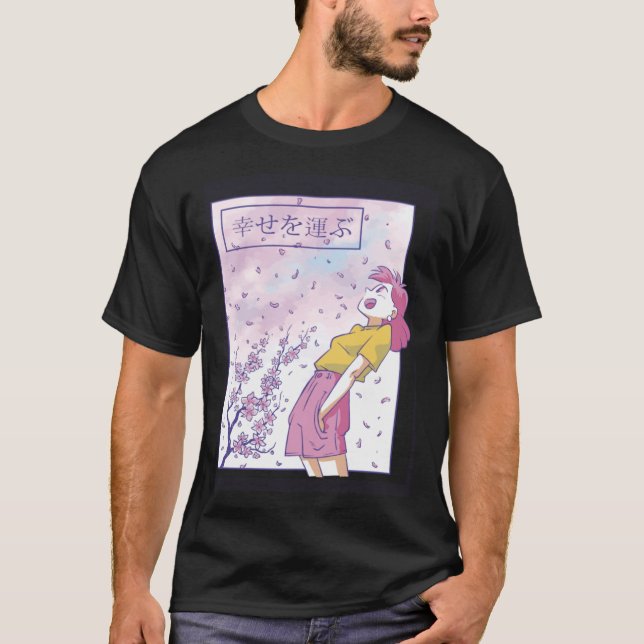 Camiseta Árvore de Flor da Ásia Sakura rosa (Frente)
