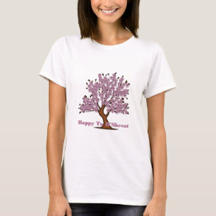 Camiseta Árvore de Flor do Tu B'Shevat rosa