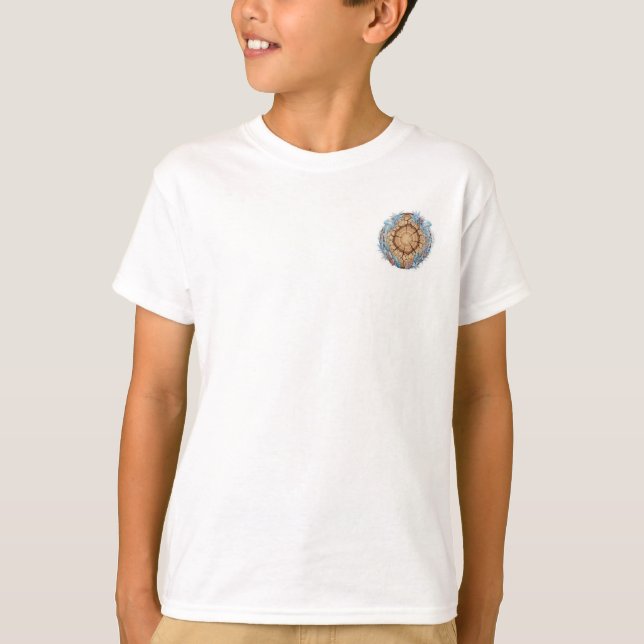 Camiseta Árvore de Fusão da Natureza com Anéis e Vida Oceân (Frente)