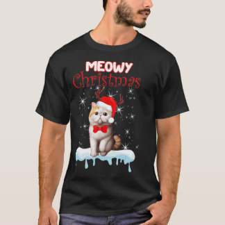 Camiseta Árvore de Gato de Fita de Natal Exótica em Shortha
