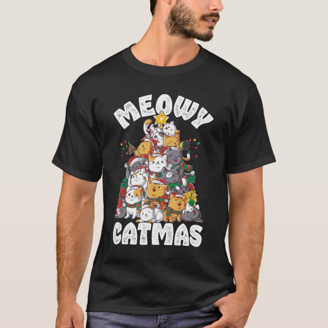 Camiseta Árvore de Gato de Meowy Catmas (Frente)