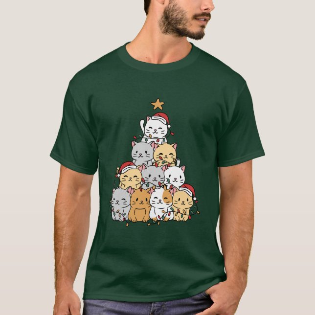 Camiseta Árvore de Gats Xmas (Frente)