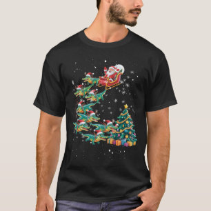 Camiseta Árvore de Iluminação de Natal Santa Montado em Tre