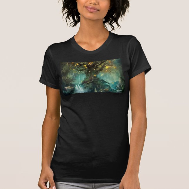 camiseta árvore de luzes feminina (Frente)