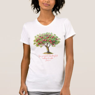 Camiseta Árvore de Maçã Tiago 3:13 versículo