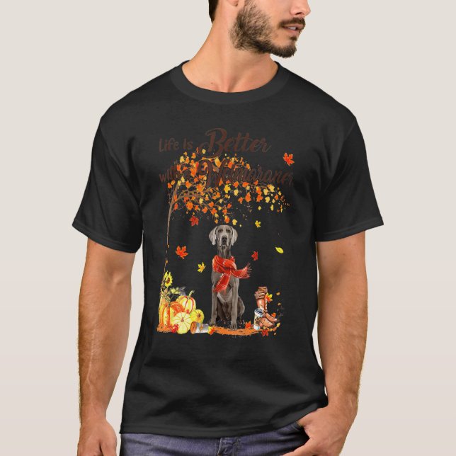 Camiseta Árvore de Mapeador do Weimaraner - Dia de Ação de  (Frente)