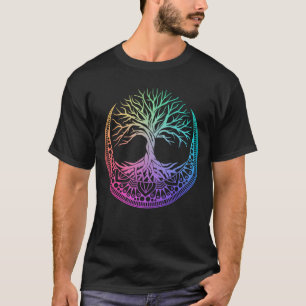 Camiseta Árvore de Meditação de Ioga Mestre Mandala Moon