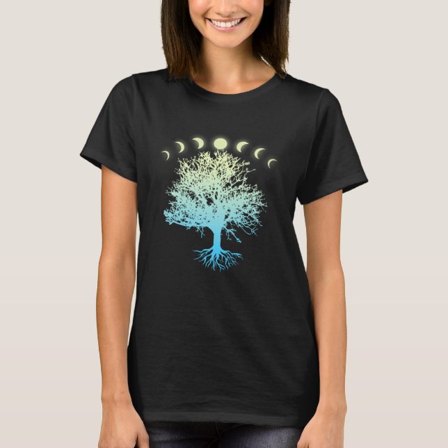 Camiseta Árvore De Meditação De Yoga De Monofases De Boa Vi (Frente)