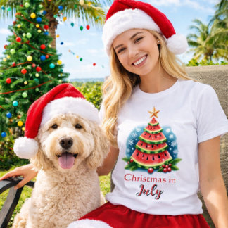 Camiseta Árvore de Melancia Caprichosa Natal em Julho