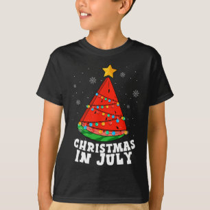 Camiseta Árvore de Melancia de Natal em Julho Férias de Ver