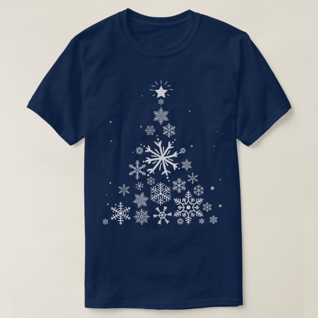 Camiseta Árvore de Natal Amante de Floco de Neve Engraçado (Frente do Design)