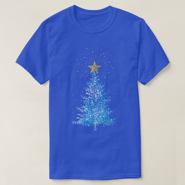 Camiseta Árvore de Natal - Árvore Fir Poinsettia Stars (Frente do Design)