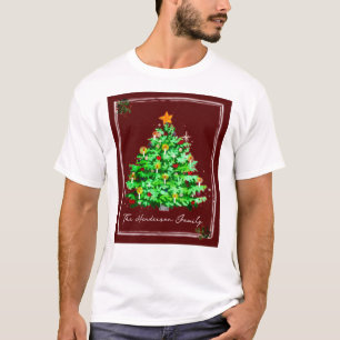 Camiseta Árvore de Natal Brilho Personalizado