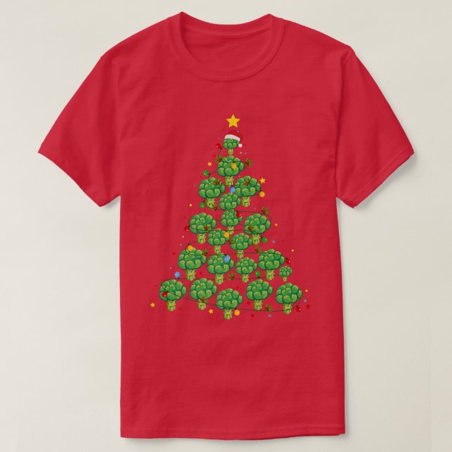 Camiseta Árvore de Natal Broccoli Funny Broccoli Lover Xmas (Frente do Design)