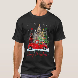 Camiseta Árvore de Natal Buffalo Xadrez Vermelha Leopardo V