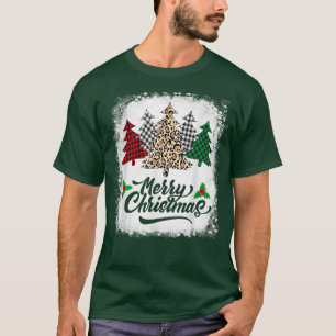 Camiseta Árvore de Natal Buffalo Xadrez Vermelha White Gree