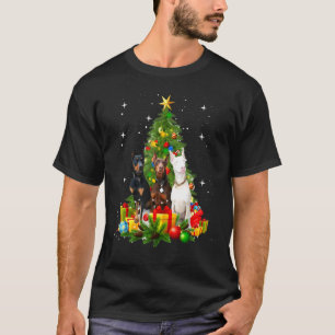 Camiseta Árvore de Natal Cachorro Doberman