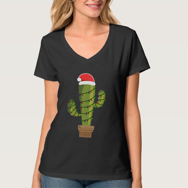 Camiseta Árvore de Natal Cactus — Feliz Natal (Frente)