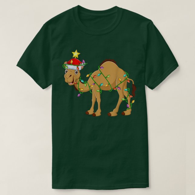 Camiseta Árvore de Natal Camel Lighting combinando com Came (Frente do Design)