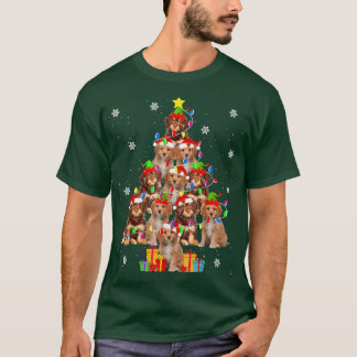 Camiseta Árvore de Natal Cavapoo Papais noeis Engraçados Ca