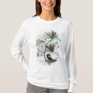 Camiseta Árvore de Natal Chickadee