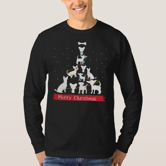 Camiseta Árvore De Natal Chihuahua Para Chihuahua Natal T (Frente)