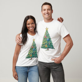 Camiseta Árvore de Natal Colorida