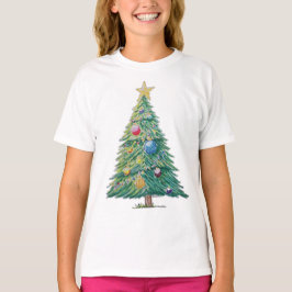 Camiseta Árvore de Natal Colorida