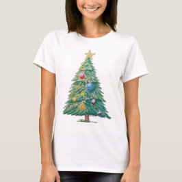 Camiseta Árvore de Natal Colorida