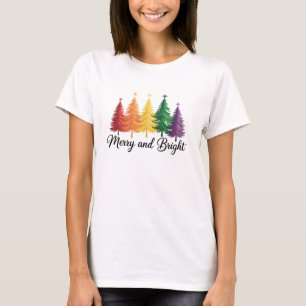 Camiseta Árvore De Natal Colorida Alegre E Brilhante Gay LG