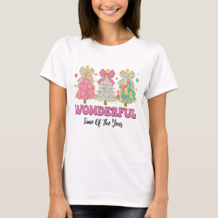 Camiseta Árvore de Natal Colorida de Coquetes de Leitura