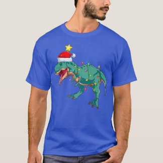 Camiseta Árvore de Natal com Iluminação de Dinossauro Corre