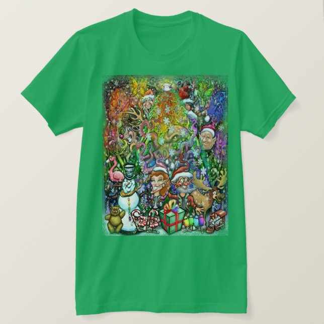 Camiseta Árvore de Natal com Trimmalidades (Frente do Design)