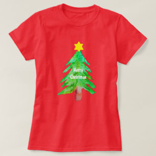 Camiseta Árvore de Natal - cores modernas e fundas