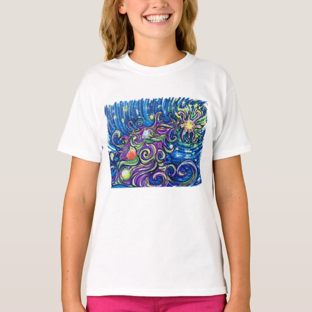 Camiseta Árvore de Natal Cósmica (Frente)
