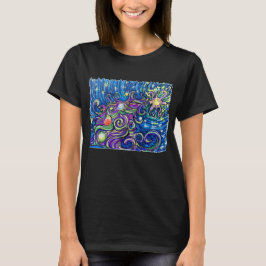 Camiseta Árvore de Natal Cósmica