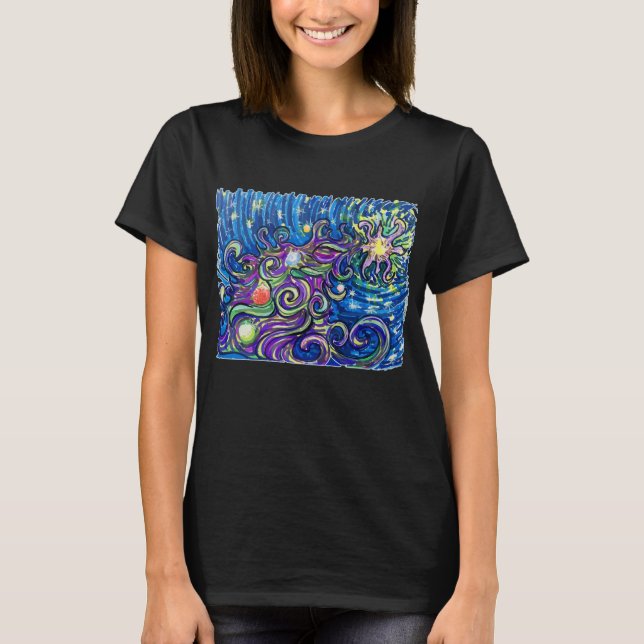 Camiseta Árvore de Natal Cósmica (Frente)
