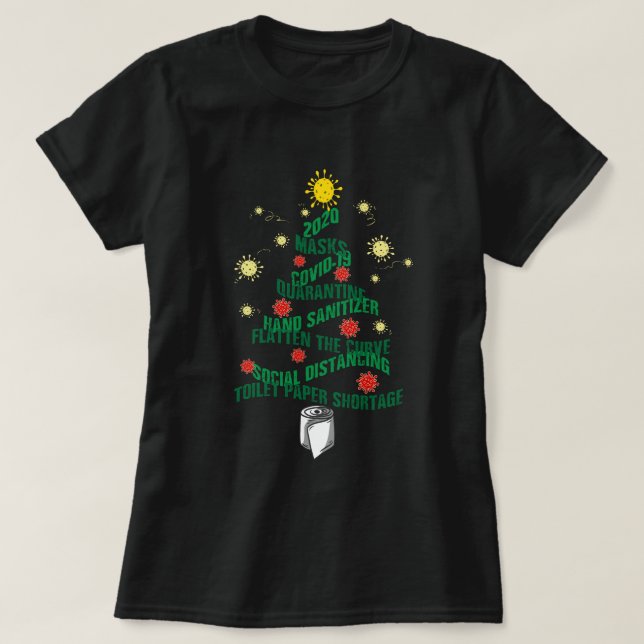 Camiseta Árvore de Natal Covid-19 (Frente do Design)