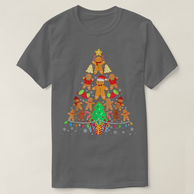 Camiseta Árvore de Natal cozinhando pão-de-galinha (Frente do Design)