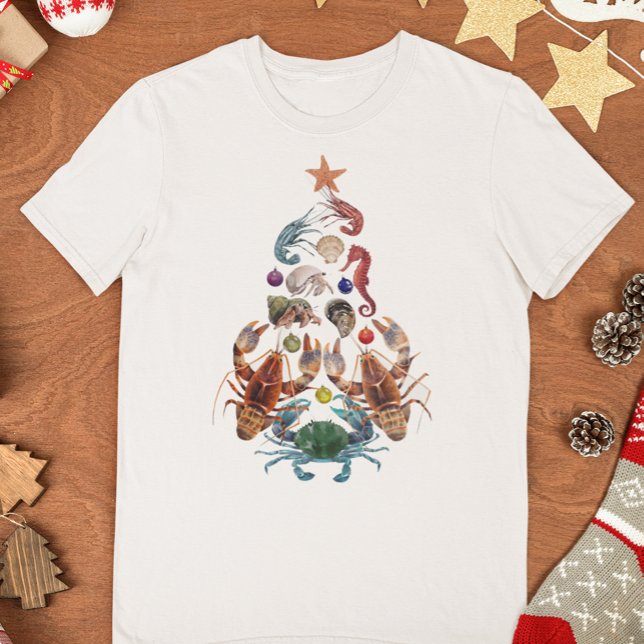 Camiseta Árvore de Natal Crustaceano de lavagantes (Criador carregado)